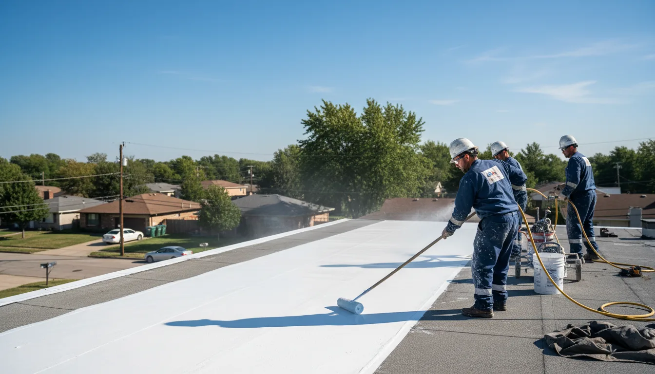 Commercial roof coating in Flanagan, IL near me